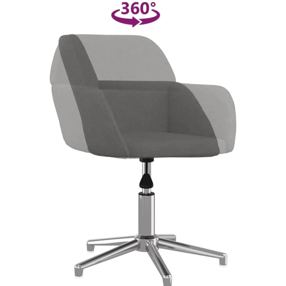 vidaXL Silla de oficina giratoria de tela Gris claro New