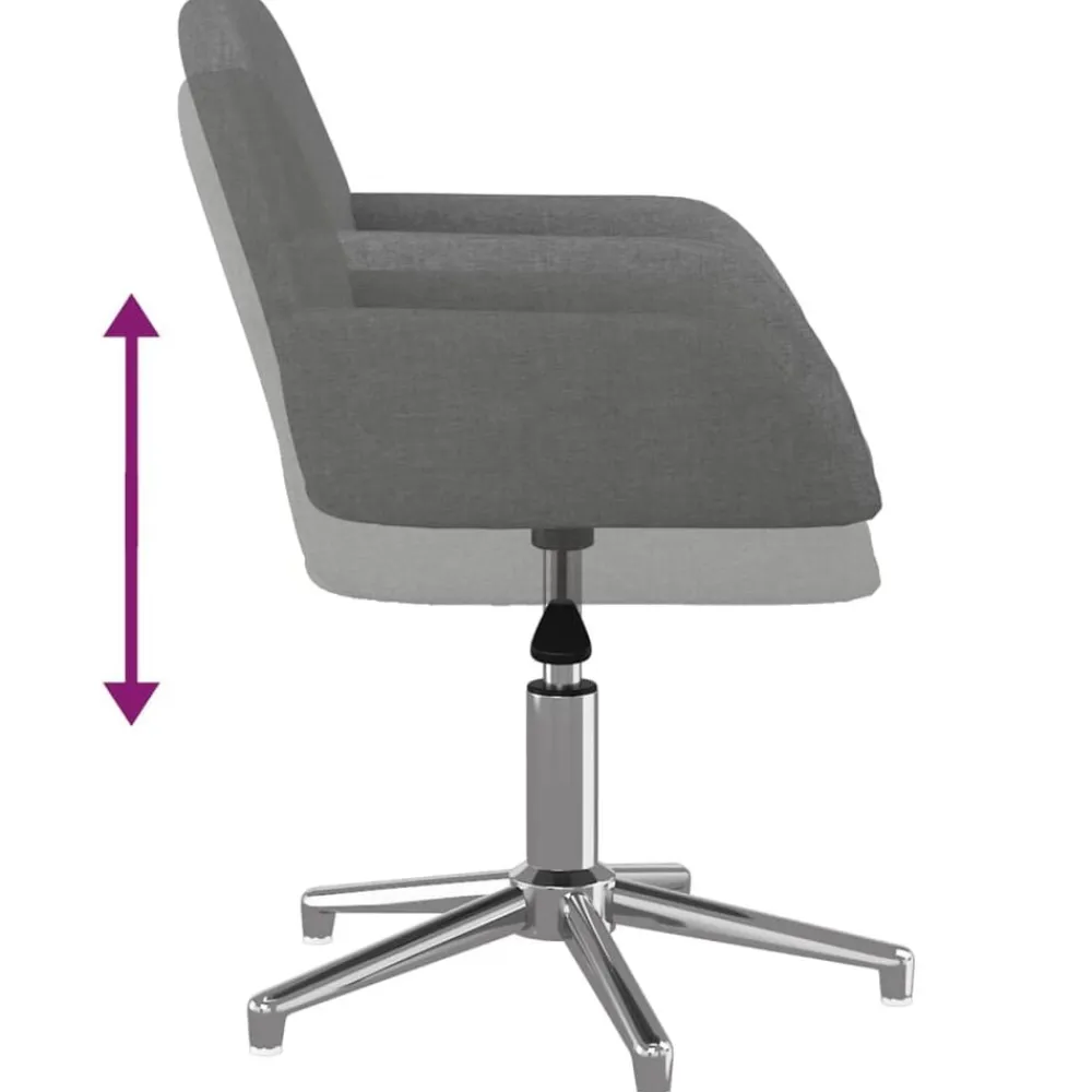 vidaXL Silla de oficina giratoria de tela Gris claro New