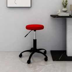 vidaXL Silla de oficina giratoria de terciopelo rojo tinto Rojo vino tinto Online