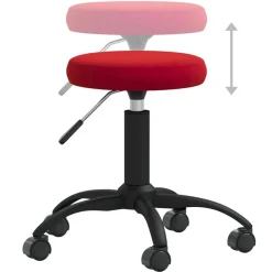 vidaXL Silla de oficina giratoria de terciopelo rojo tinto Rojo vino tinto Online
