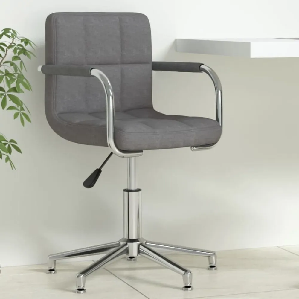 vidaXL Silla de oficina giratoria tela Gris oscuro