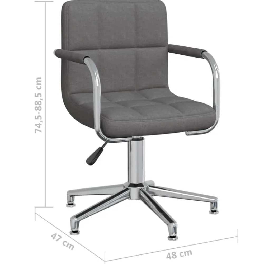 vidaXL Silla de oficina giratoria tela Gris oscuro