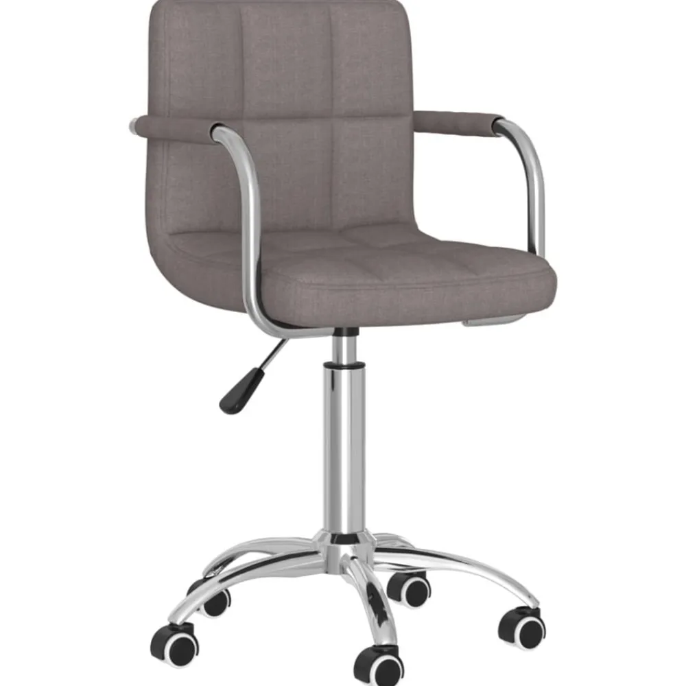 vidaXL Silla de oficina giratoria tela gris Taupé Discount