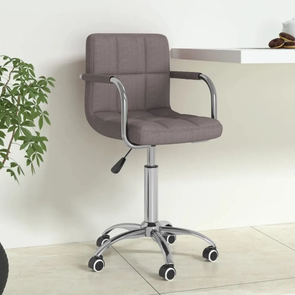 vidaXL Silla de oficina giratoria tela gris Taupé Discount