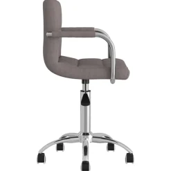 vidaXL Silla de oficina giratoria tela gris Taupé Discount