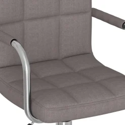 vidaXL Silla de oficina giratoria tela gris Taupé Discount