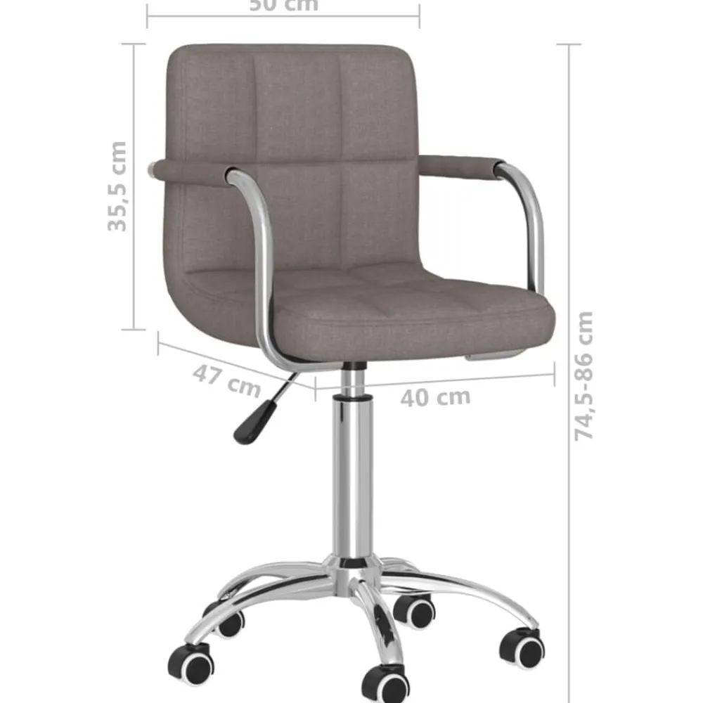 vidaXL Silla de oficina giratoria tela gris Taupé Discount