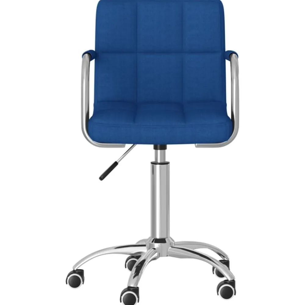 vidaXL Silla de oficina giratoria de tela Azul Best
