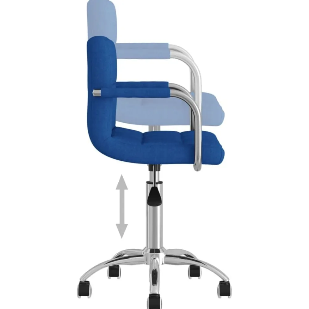 vidaXL Silla de oficina giratoria de tela Azul Best