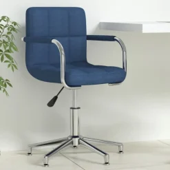 vidaXL Silla de oficina giratoria de tela Azul Online