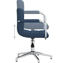 vidaXL Silla de oficina giratoria de tela Azul Online