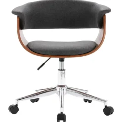 vidaXL Mobiliario De Oficina-Silla de oficina giratoria de madera curvada y tela
