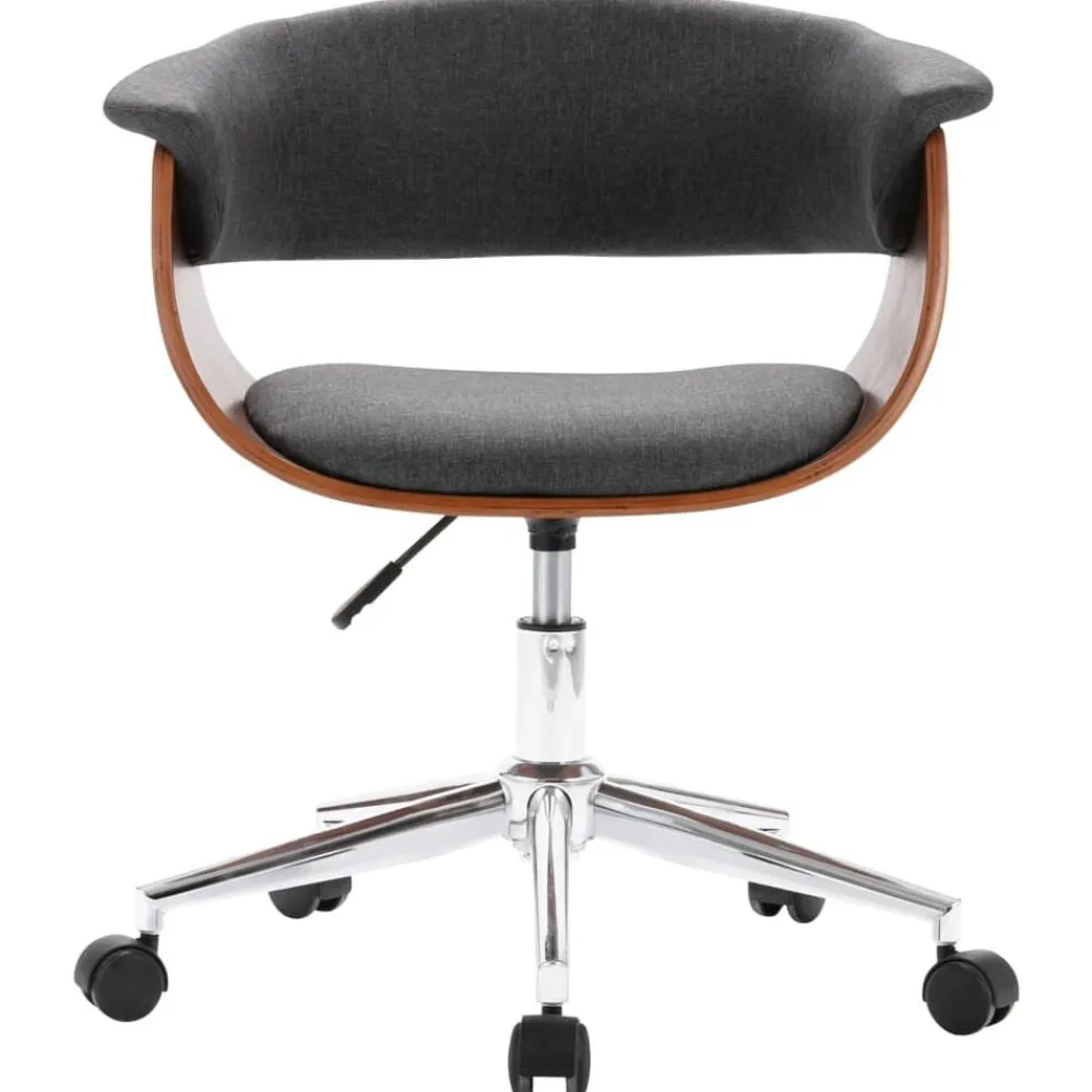 vidaXL Mobiliario De Oficina-Silla de oficina giratoria de madera curvada y tela