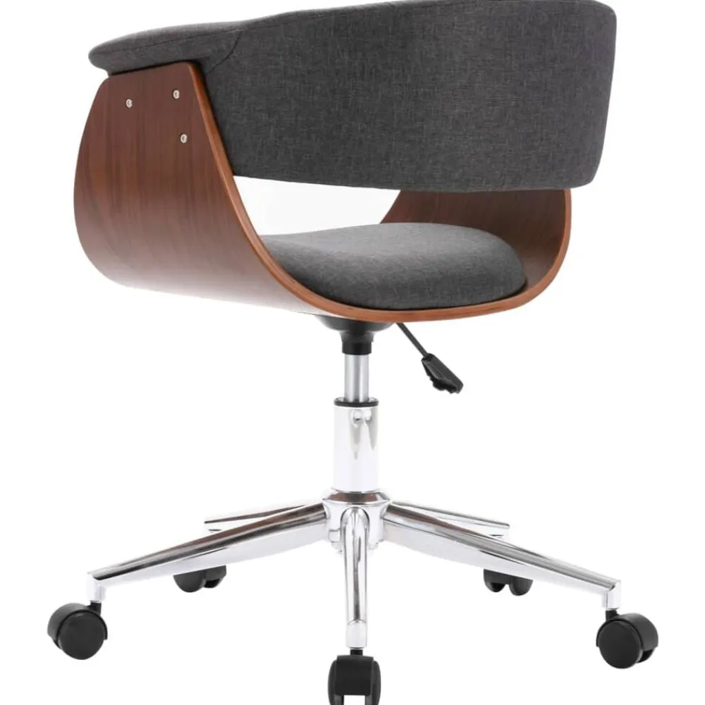 vidaXL Mobiliario De Oficina-Silla de oficina giratoria de madera curvada y tela