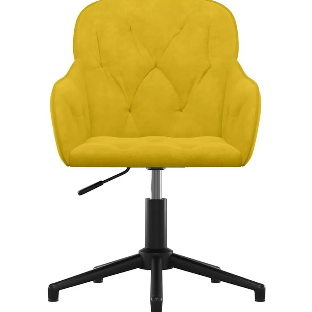 vidaXL Silla de oficina giratoria de terciopelo Amarillo