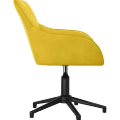 vidaXL Silla de oficina giratoria de terciopelo Amarillo