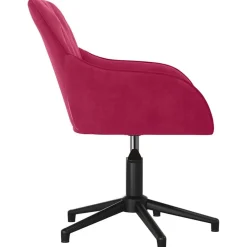 vidaXL Silla de oficina giratoria de terciopelo rojo tinto Rojo vino tinto Outlet