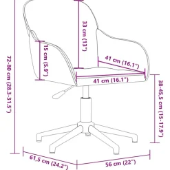 vidaXL Silla de oficina giratoria de terciopelo rojo tinto Rojo vino tinto Outlet
