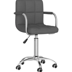 vidaXL Silla de oficina giratoria tela Gris oscuro Discount