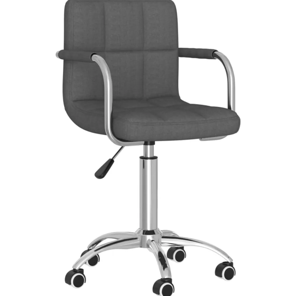 vidaXL Silla de oficina giratoria tela Gris oscuro Discount