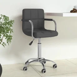 vidaXL Silla de oficina giratoria tela Gris oscuro Discount