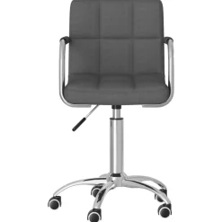 vidaXL Silla de oficina giratoria tela Gris oscuro Discount