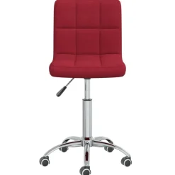 vidaXL Mobiliario De Oficina-Silla de oficina giratoria de tela color vino tinto