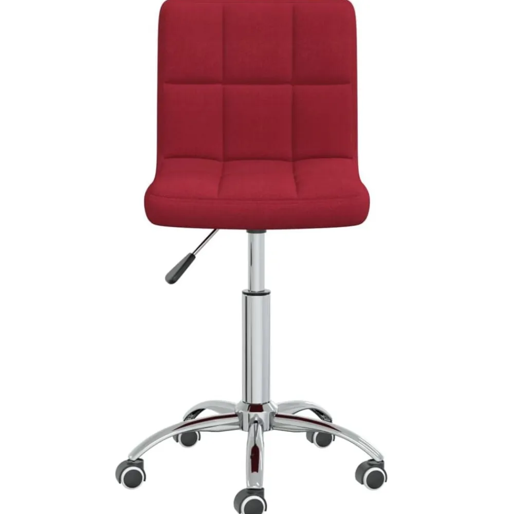 vidaXL Mobiliario De Oficina-Silla de oficina giratoria de tela color vino tinto