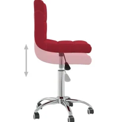 vidaXL Mobiliario De Oficina-Silla de oficina giratoria de tela color vino tinto
