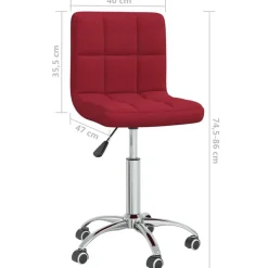 vidaXL Mobiliario De Oficina-Silla de oficina giratoria de tela color vino tinto