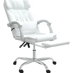 vidaXL Mobiliario De Oficina-Silla de oficina reclinable cuero sintético