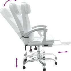 vidaXL Mobiliario De Oficina-Silla de oficina reclinable cuero sintético