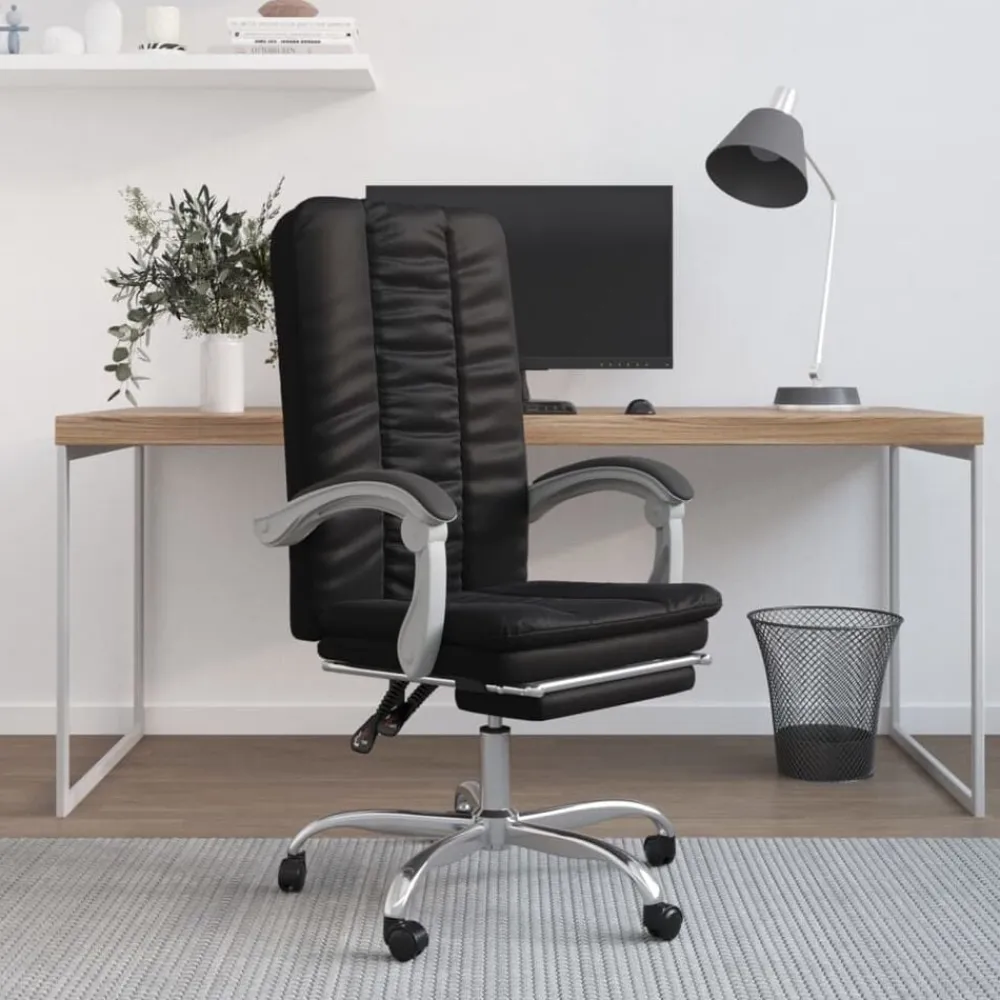 vidaXL Mobiliario De Oficina-Silla de oficina reclinable cuero sintético