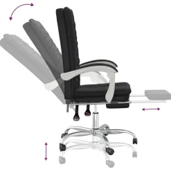 vidaXL Mobiliario De Oficina-Silla de oficina reclinable cuero sintético