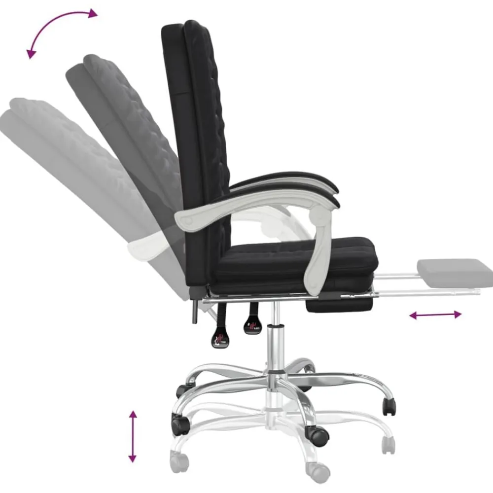 vidaXL Mobiliario De Oficina-Silla de oficina reclinable cuero sintético