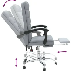 vidaXL Mobiliario De Oficina-Silla de oficina reclinable de tela