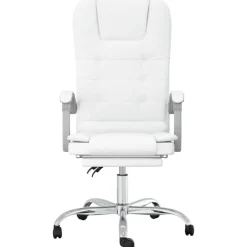 vidaXL Mobiliario De Oficina-Silla de oficina reclinable masaje cuero sintético