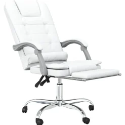 vidaXL Mobiliario De Oficina-Silla de oficina reclinable masaje cuero sintético