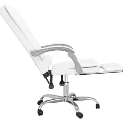 vidaXL Mobiliario De Oficina-Silla de oficina reclinable masaje cuero sintético