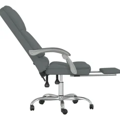 vidaXL Mobiliario De Oficina-Silla de oficina reclinable con masaje de tela