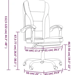 vidaXL Mobiliario De Oficina-Silla de oficina reclinable cuero sintético marrón