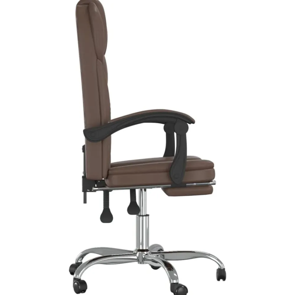 vidaXL Mobiliario De Oficina-Silla de oficina reclinable cuero sintético marrón