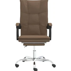 vidaXL Silla de oficina reclinable de tela marrón Marrón Outlet