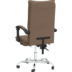 vidaXL Silla de oficina reclinable de tela marrón Marrón Outlet