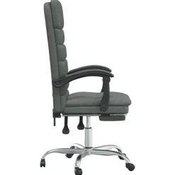vidaXL Mobiliario De Oficina-Silla de oficina reclinable con masaje de tela