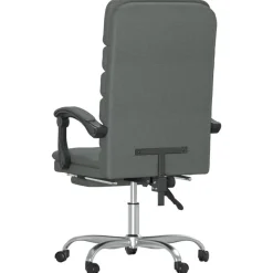 vidaXL Mobiliario De Oficina-Silla de oficina reclinable con masaje de tela