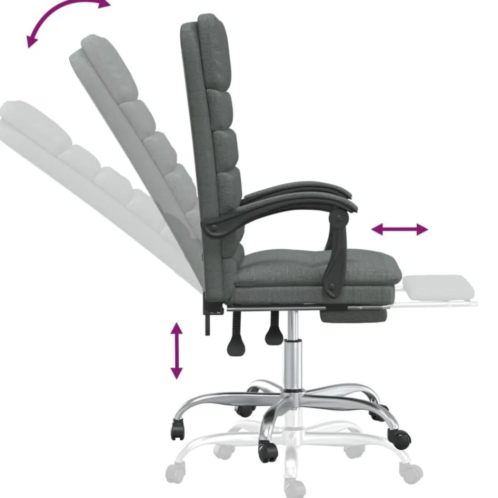 vidaXL Mobiliario De Oficina-Silla de oficina reclinable con masaje de tela