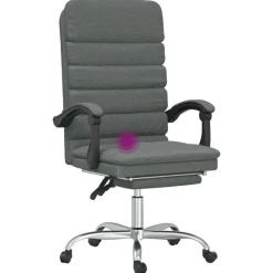 vidaXL Mobiliario De Oficina-Silla de oficina reclinable con masaje de tela