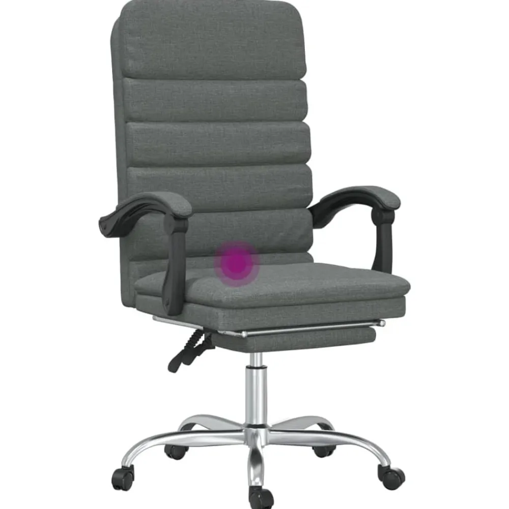 vidaXL Mobiliario De Oficina-Silla de oficina reclinable con masaje de tela