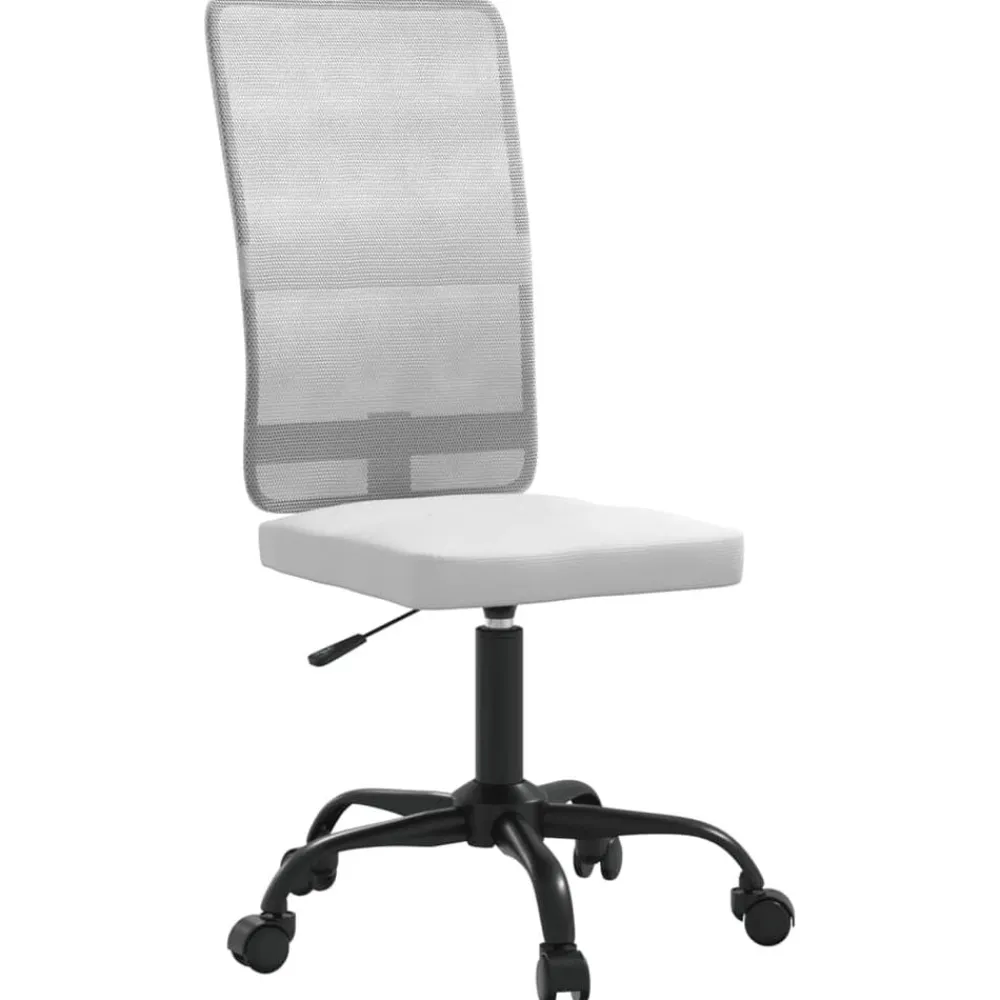vidaXL Silla de oficina regulable en altura tela de malla blanca Blanco Online